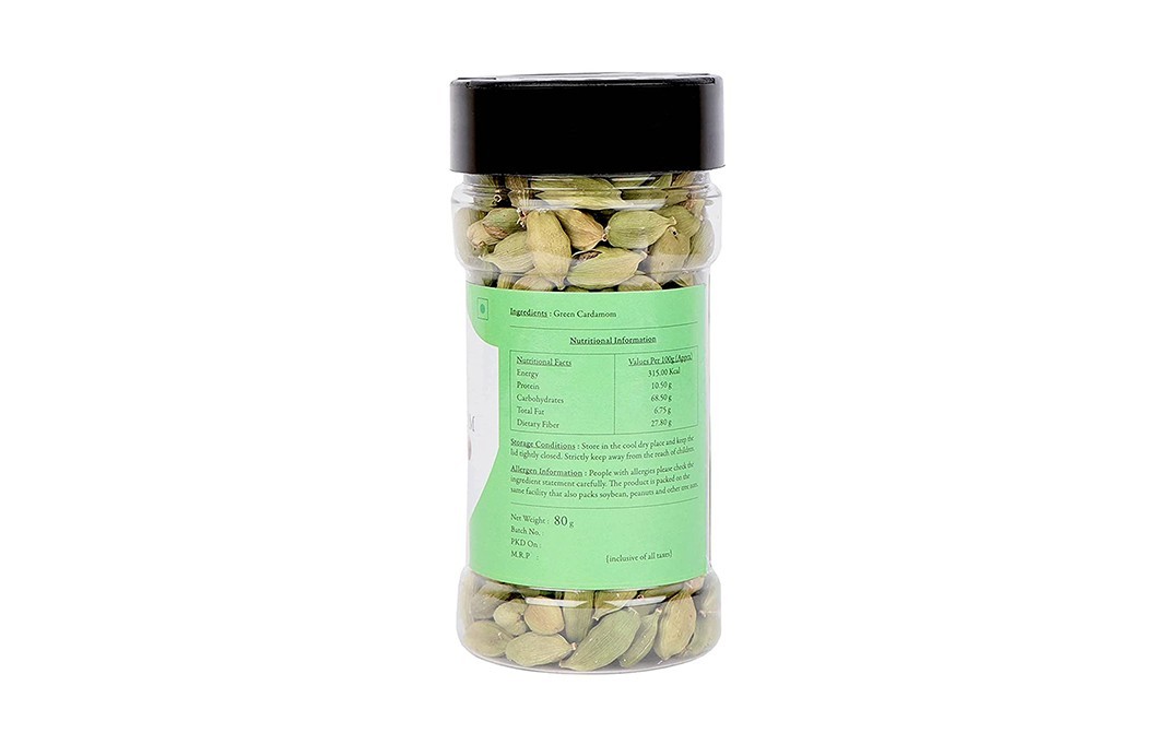 Malikaz' Whole Green Cardamom    Pack  80 grams